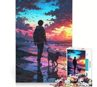 Jigsaw Puzzle 1000 Piece for Teenagers Anime Sunset Walk, Impossible Game, Fun at Home Activities, Unique Birthday And Xmas Gifts 38x26cm