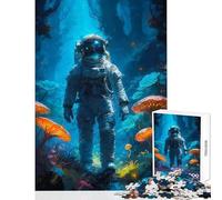 Jigsaw Puzzle 1000 Piece for Teenagers Astronaut Lost in Forest Jigsaw 1000 Piece Hands-on Game Gifts for Women Men Wall Decoration (38x52cm)