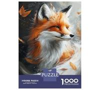 Jigsaw Puzzle 1000 Piece for Teenagers Autumn Fox Beauty Puzzles for Adults Brain Teaser Game Analysis And Logic Help The Brain Exercise 38x26cm/1000pcs