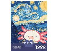 Jigsaw Puzzle 1000 Piece for Teenagers Axolotl Gaming Starry Night Jigsaw for Adults Fun Games Birthday Present for Birthday, Chrismas 38x26cm/1000pcs