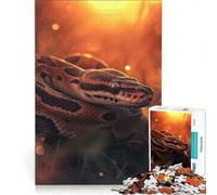 Jigsaw Puzzle 1000 Piece for Teenagers Ball Python in Sunset, Relaxing Games, Hand Speed Race, for Birthday, Chrismas 50x75cm