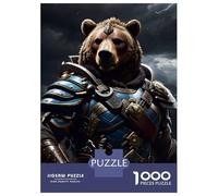 Jigsaw Puzzle 1000 Piece for Teenagers Bear Armor Fighting Jigsaw for Adults DIY Toys Pattern Assembly for Birthday, Chrismas 38x26cm/1000pcs