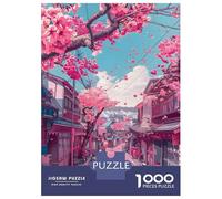 Jigsaw Puzzle 1000 Piece for Teenagers Beautiful Village Pastel Puzzles for Adults Brain Teaser Game Analysis And Logic Help The Brain Exercise 38x26cm/1000pcs