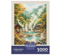 Jigsaw Puzzle 1000 Piece for Teenagers Beppu Hot Springs in Autumn Puzzles for Adults Brain Teaser Game Analysis And Logic Help The Brain Exercise 52x38cm/1000pcs