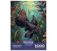 Jigsaw Puzzle 1000 Piece for Teenagers Black Betta Fish Underwater Jigsaws for Adults Fun Games Perfect Decoration Help The Brain Exercise 38x26cm/1000pcs