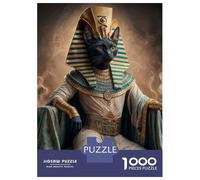 Jigsaw Puzzle 1000 Piece for Teenagers Black Cat Pharaoh Puzzles for Adults Fun Games Wall Decoration Stress Reduction Gifts 52x38cm/1000pcs