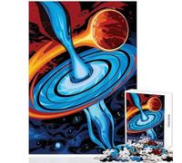 Jigsaw Puzzle 1000 Piece for Teenagers Black Hole And Planet Illustration Educational Toy Great Gifts And Toys Brain Teaser Game Train Your Brain And Hands Size 38x52cm