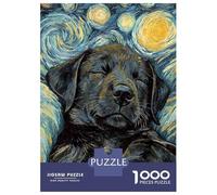 Jigsaw Puzzle 1000 Piece for Teenagers Black Labrador Sleeping Puzzle for Adults Fun Games Presents for Women for Birthday, Chrismas 38x26cm/1000pcs