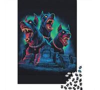 Jigsaw Puzzle 1000 Piece for Teenagers Black Light Doberman Pinschers Jigsaw for Adults Hands-on Game Wall Decoration Deal As Gifts for The Whole Family 52x38cm/1000pcs