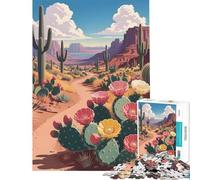 Jigsaw Puzzle 1000 Piece for Teenagers Blooming Desert Trail Stunning Cacti And Wildflowers in Full Bloom Jigsaw Puzzle 1000 Home Decoration Toys Pattern Assembly Deal As Gifts for The Wh