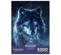 Jigsaw Puzzle 1000 Piece for Teenagers Blue-Eyed Wolf -3 Puzzles for Adults Brain Teaser Game Analysis And Logic Help The Brain Exercise 70x50cm/1000pcs