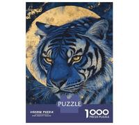 Jigsaw Puzzle 1000 Piece for Teenagers Blue Tiger Moonlight Jigsaw for Adults Fun Games Birthday Present for Birthday, Chrismas 70x50cm/1000pcs
