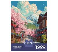 Jigsaw Puzzle 1000 Piece for Teenagers Car Civic Type R Cherry Blossoms Jigsaw for Adults Fun Games Birthday Present for Birthday, Chrismas 52x38cm/1000pcs