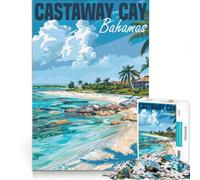 Jigsaw Puzzle 1000 Piece for Teenagers Castaway Cay Bahamas, Toy Wall Decor, Birthday Present, Improving Love between Couples 38x26cm
