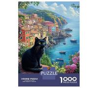 Jigsaw Puzzle 1000 Piece for Teenagers Cat's Coastal View Puzzles for Adults Brain Teaser Game Analysis And Logic Help The Brain Exercise 38x26cm/1000pcs