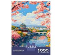 Jigsaw Puzzle 1000 Piece for Teenagers Changchun Cherry Blossoms Jigsaws for Adults Fun Games Perfect Decoration Help The Brain Exercise 52x38cm/1000pcs