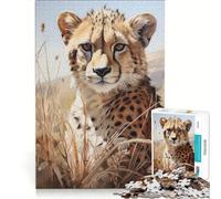 Jigsaw Puzzle 1000 Piece for Teenagers Cheetah Scowl, Toy Wall Decor, Difficult And Challenge, Great Gift for Gaming 38x26cm