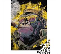 Jigsaw Puzzle 1000 Piece for Teenagers Chic Monkey King Sunglasses Jigsaw for Adults Hands-on Game Wall Decoration Deal As Gifts for The Whole Family 52x38cm/1000pcs