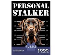 Jigsaw Puzzle 1000 Piece for Teenagers Chocolate Labrador Stalker Mugshot Puzzles for Adults Fun Games Wall Decoration Stress Reduction Gifts 52x38cm/1000pcs