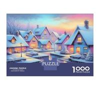 Jigsaw Puzzle 1000 Piece for Teenagers Christmas Village Scene-4 Jigsaw for Adults Fun Games Birthday Present for Birthday, Chrismas 70x50cm/1000pcs