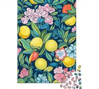 Jigsaw Puzzle 1000 Piece for Teenagers Citrus Floral Pattern Adult Puzzles Fun Games Difficult Challenge Stress Reduction Gifts 70x50cm/1000pcs