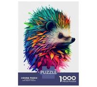 Jigsaw Puzzle 1000 Piece for Teenagers Colorful Hedgehog Animals Puzzle for Adults Hands-on Game Staycation Kill Time Help The Brain Exercise 38x26cm/1000pcs