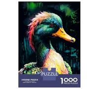 Jigsaw Puzzle 1000 Piece for Teenagers Colorful Mallard Duck Portrait Jigsaw for Adults Fun Games Birthday Present for Birthday, Chrismas 38x26cm/1000pcs