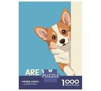 Jigsaw Puzzle 1000 Piece for Teenagers Corgi Peeking Are You Pooping Jigsaw for Adults Fun Games Birthday Present for Birthday, Chrismas 38x26cm/1000pcs