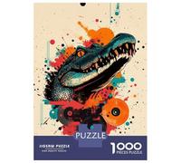 Jigsaw Puzzle 1000 Piece for Teenagers Crocodile Wall Art Bold Decor for Wildlife Enthusiasts Alligator Vinyl Art Jigsaw for Adults Fun Games Birthday Present for Birthday, Chrismas 70x50cm/1000pcs