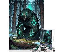 Jigsaw Puzzle 1000 Piece for Teenagers Cursed Forest Bear Impossible Game Suitable for Couples Toy Wall Decor Help The Brain Exercise (38X26CM)
