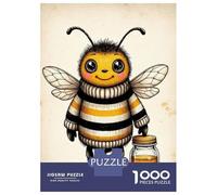 Jigsaw Puzzle 1000 Piece for Teenagers Cute Bee with Honey Jar Jigsaw for Adults Hands-on Game Difficult Hard Stress Reduction Gifts 70x50cm/1000pcs