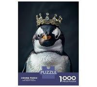 Jigsaw Puzzle 1000 Piece for Teenagers Cute Penguin King Teenager Puzzles Brain Teaser Game Pattern Assembly Unique Birthday And Gifts 52x38cm/1000pcs