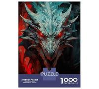 Jigsaw Puzzle 1000 Piece for Teenagers Cyan Red Dragon Jigsaw for Adults Fun Games Birthday Present for Birthday, Chrismas 70x50cm/1000pcs