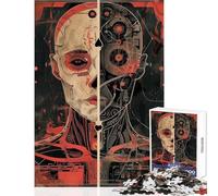 Jigsaw Puzzle 1000 Piece for Teenagers Cyberpunk Mechatronic Robot Practical Game Staycation Kill Time Toy Wall Decor Suitable for Desktop Decoration (38X52CM)