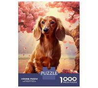 Jigsaw Puzzle 1000 Piece for Teenagers Dachshund Cherrytree Jigsaw for Adults Hands-on Game Difficult Hard Stress Reduction Gifts 70x50cm/1000pcs