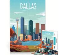 Jigsaw Puzzle 1000 Piece for Teenagers Dallas Texas Tight Cut Fun Logic Game Play Quiet Play Game Xmas Decor Gift (50x75cm)