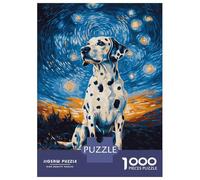 Jigsaw Puzzle 1000 Piece for Teenagers Dalmatian Starry Night -5 Puzzles for Adults Fun Games Wall Decoration Stress Reduction Gifts 38x26cm/1000pcs