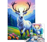 Jigsaw Puzzle 1000 Piece for Teenagers Deer Fantasy Land Help The Brain Exercise Birthday Present Toy Wall Decor Suitable for People Aged 14 And Above (38x52cm)