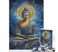 Jigsaw Puzzle 1000 Piece for Teenagers Divine Buddha Glow Adult Jigsaw Puzzle Toy Wall Decor Difficult Hard Deal As Gifts for The Whole Family (Size 38x52cm)