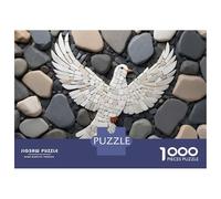 Jigsaw Puzzle 1000 Piece for Teenagers Dove Mosaic on Stone Background Teenager Puzzles Anti-Stress Toys But Fun And Humorous Unique Birthday And Gifts 52x38cm/1000pcs