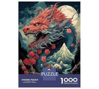 Jigsaw Puzzle 1000 Piece for Teenagers Dragon Fantasy Art Print Jigsaw for Adults Hands-on Game Difficult Hard Stress Reduction Gifts 52x38cm/1000pcs