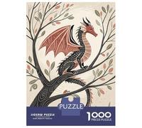 Jigsaw Puzzle 1000 Piece for Teenagers Dragon Perched on A Tree Branch Puzzles for Adults Brain Teaser Game Analysis And Logic Help The Brain Exercise 70x50cm/1000pcs