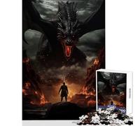 Jigsaw Puzzle 1000 Piece for Teenagers Dragon Warrior End Boss Jigsaw for Teenagers Enhance Memory Wishlist with Santa Claus Educational Family Game (38x52cm)