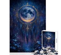 Jigsaw Puzzle 1000 Piece for Teenagers Dreamcatcher Moonlit Night Painting 1000 Piece Jigsaws Anti-Stress Toys Art Work Gifts Stress Reliever (50x75cm)