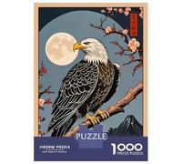 Jigsaw Puzzle 1000 Piece for Teenagers Eagle Japanese Art Jigsaw for Adults Fun Games Birthday Present for Birthday, Chrismas 70x50cm/1000pcs