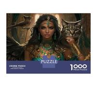 Jigsaw Puzzle 1000 Piece for Teenagers Egyptian Goddess Cat Statue Puzzles for Adults Fun Games Wall Decoration Stress Reduction Gifts 52x38cm/1000pcs