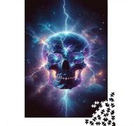 Jigsaw Puzzle 1000 Piece for Teenagers Electric Skull Art Print Jigsaw for Adults Hands-on Game Wall Decoration Deal As Gifts for The Whole Family 38x26cm/1000pcs