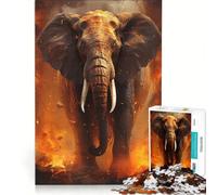 Jigsaw Puzzle 1000 Piece for Teenagers Elephant From Hell, Relaxing Games, Challenging To Complete, Improving Love between Couples 38x52cm