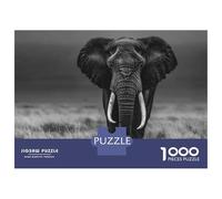 Jigsaw Puzzle 1000 Piece for Teenagers Elephant Portrait in Black And White Puzzle for Adults Fun Games Presents for Women for Birthday, Chrismas 70x50cm/1000pcs