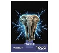 Jigsaw Puzzle 1000 Piece for Teenagers Elephant with Lightning Puzzle for Adults Family Games But Fun And Humorous Unique Birthday And Gifts 52x38cm/1000pcs